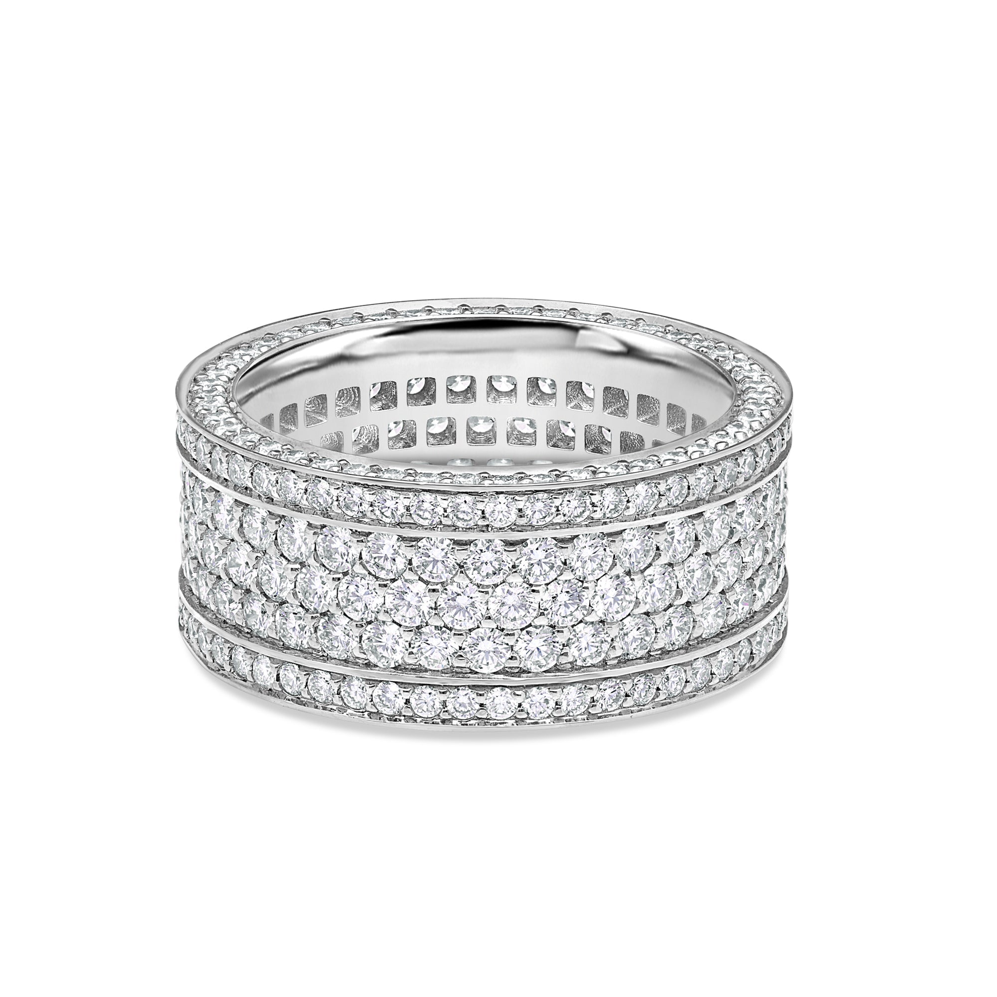 Massimo Eternity Ring (3-Row) (18K WHITE GOLD) - IF & Co. Custom Jewelers