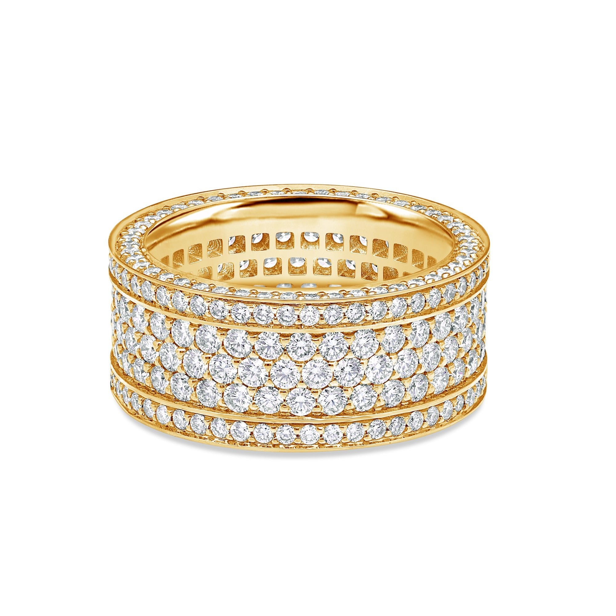 Massimo Eternity Ring (3-Row) (18K YELLOW GOLD) - IF & Co. Custom Jewelers