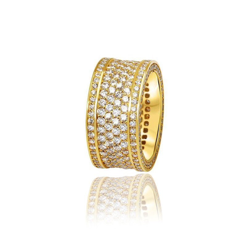 Massimo Eternity Ring (4-Row) (18K YELLOW GOLD) - IF & Co. Custom Jewelers