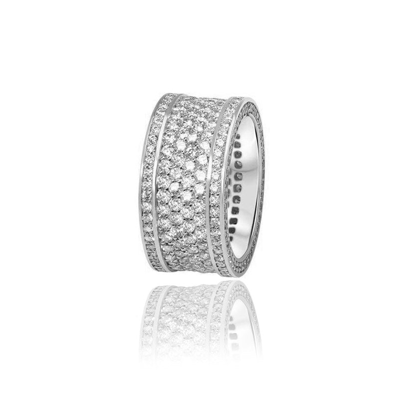 Massimo Eternity Ring (4-Row) (18K WHITE GOLD) - IF & Co. Custom Jewelers