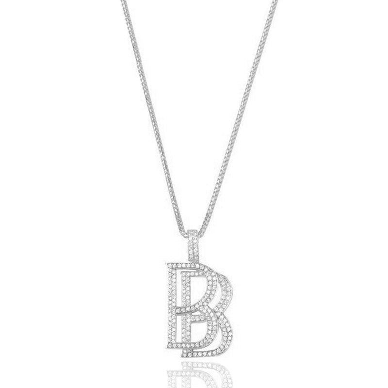 Micro Ben Baller "BB" Piece (Fully Iced) (14K WHITE GOLD) - IF & Co. Custom Jewelers