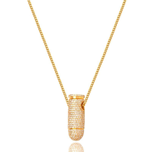 Micro Bullet Piece (Fully Iced) (14K YELLOW GOLD) - IF & Co. Custom Jewelers