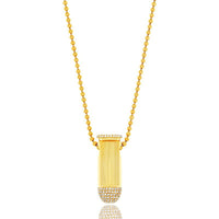 Micro Bullet Piece (Partially Iced) (14K YELLOW GOLD) - IF & Co. Custom Jewelers