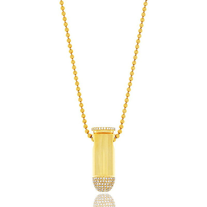 Micro Bullet Piece (Partially Iced) (14K YELLOW GOLD) - IF & Co. Custom Jewelers
