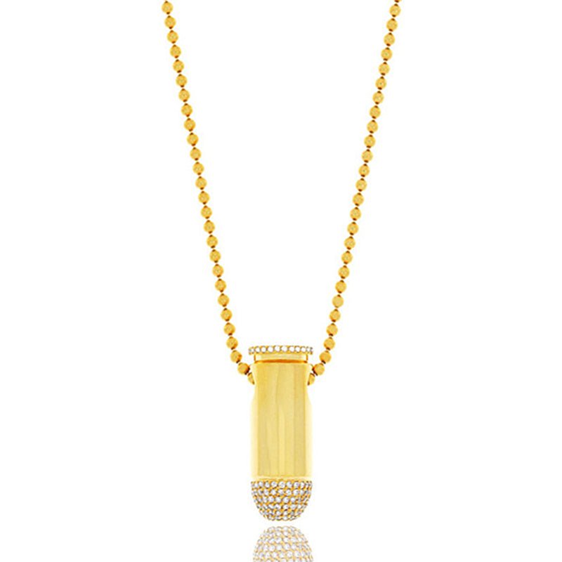 Micro Bullet Piece (Partially Iced) (14K YELLOW GOLD) - IF & Co. Custom Jewelers