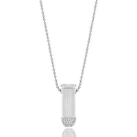 Micro Bullet Piece (Partially Iced) (14K WHITE GOLD) - IF & Co. Custom Jewelers