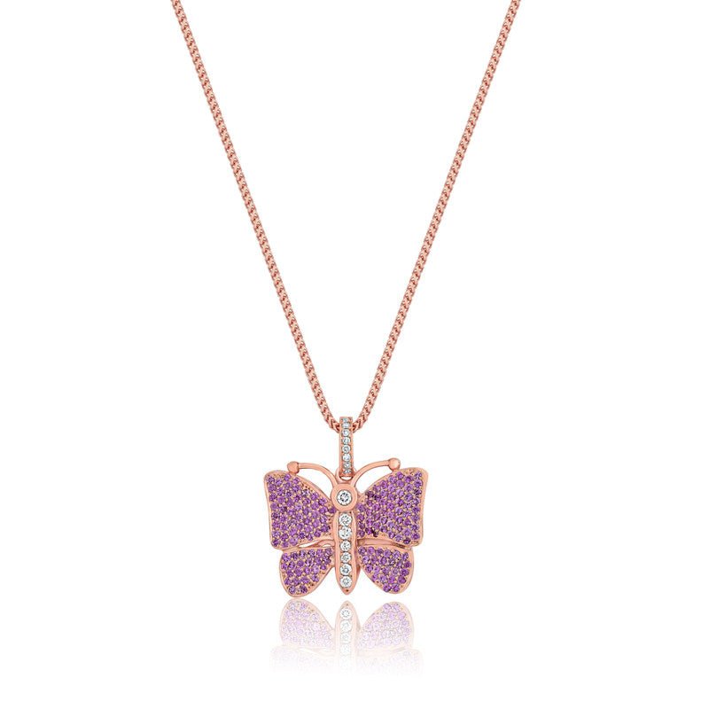 Micro Butterfly Piece (Special Rose, Fully Iced) (14K ROSE GOLD) - IF & Co. Custom Jewelers