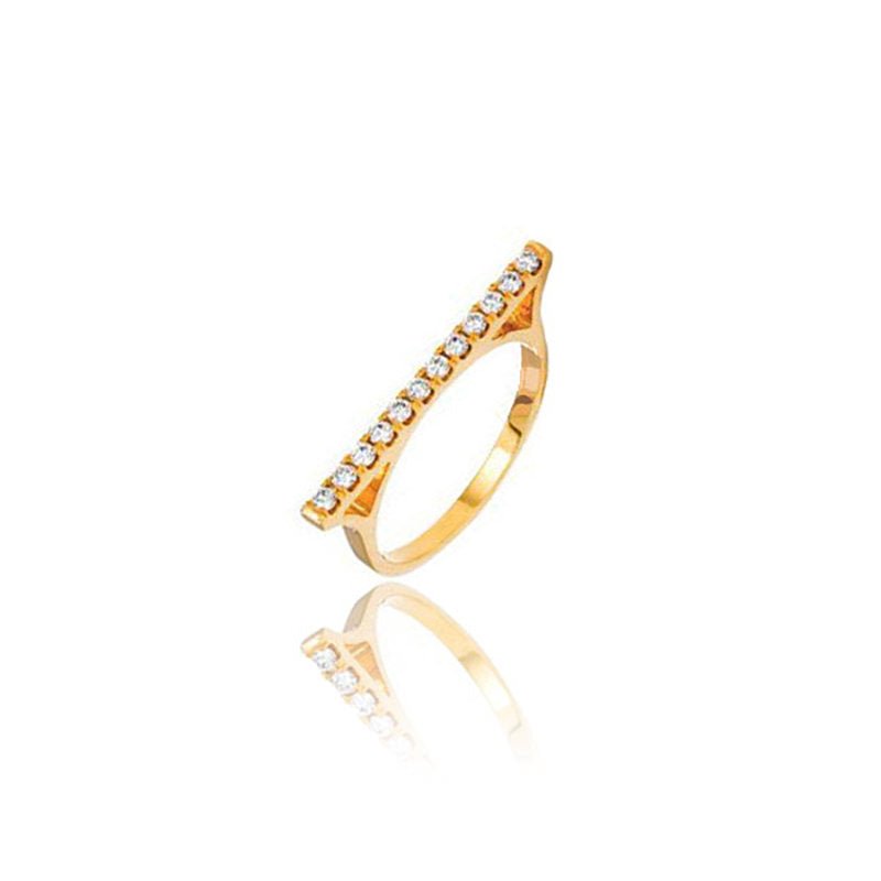 Micro Elle Diamond Bar Ring (18K YELLOW GOLD) - IF & Co. Custom Jewelers