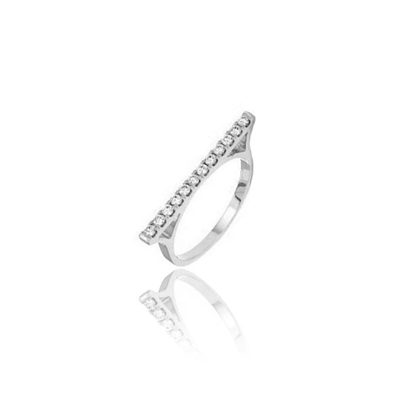 Micro Elle Diamond Bar Ring (18K WHITE GOLD) - IF & Co. Custom Jewelers
