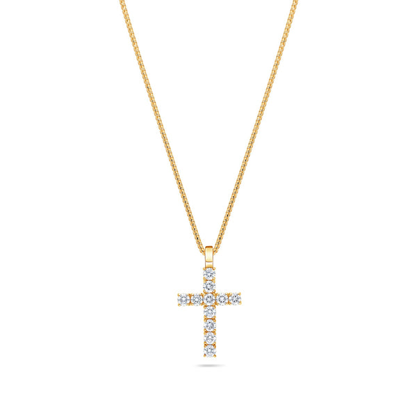 Diamond Cross Necklace for Men - Micro Harvey Cross - IF & Co.