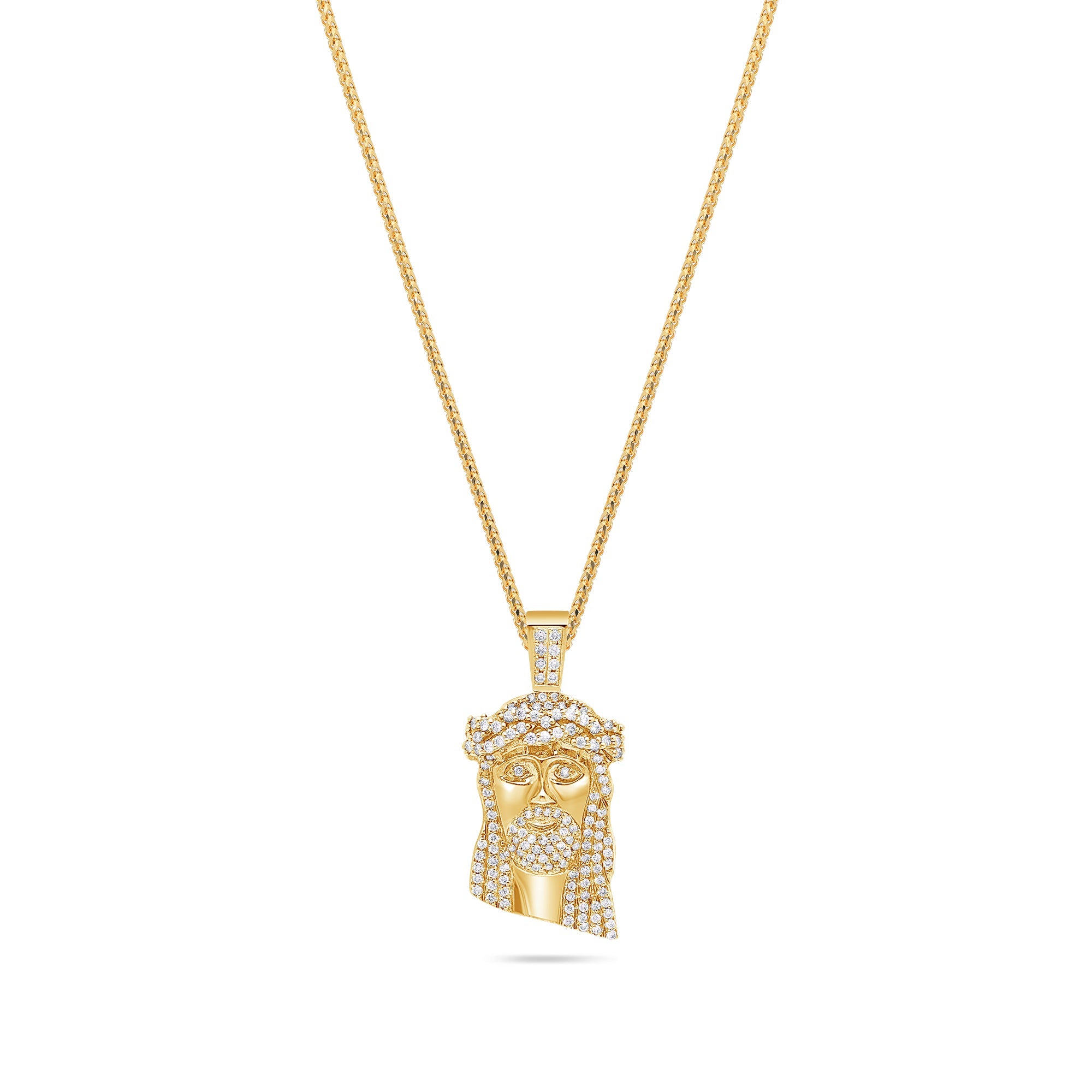 Micro Jesus Piece (Fully Iced) (14K YELLOW GOLD) - IF & Co. Custom Jewelers