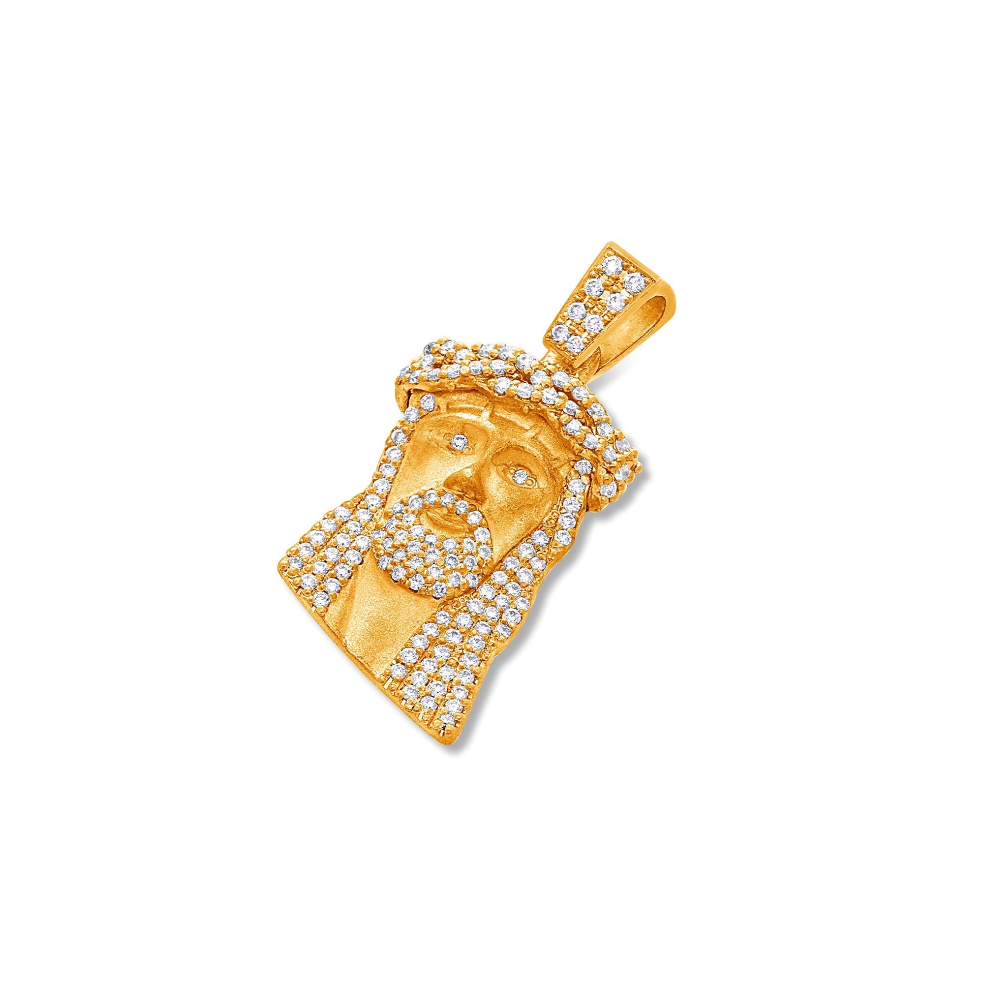 Micro Jesus Piece (Pure 24K, Fully Iced) (24K YELLOW GOLD) - IF & Co. Custom Jewelers