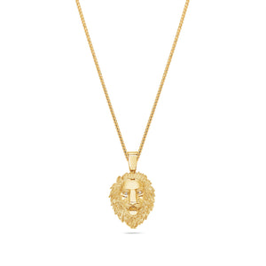 Micro Lion Piece (Diamond Eyes) (14K YELLOW GOLD) - IF & Co. Custom Jewelers