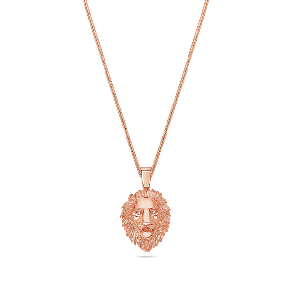Micro Lion Piece (Diamond Eyes) (14K YELLOW GOLD) - IF & Co. Custom Jewelers