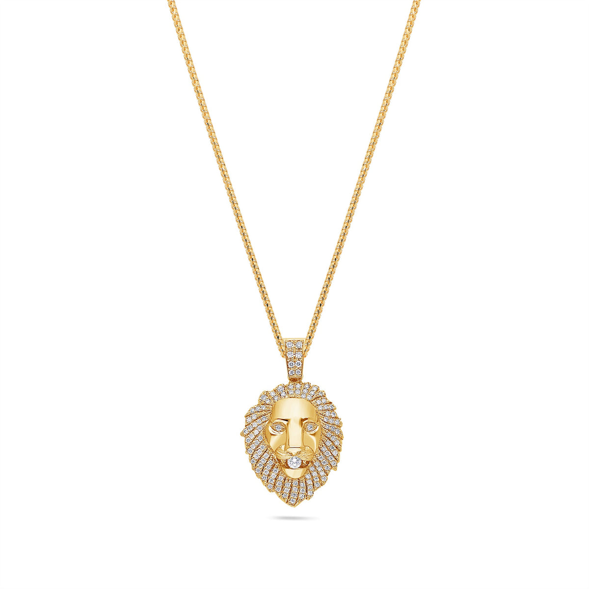 Micro Lion Piece (Fully Iced) (14K YELLOW GOLD) - IF & Co. Custom Jewelers