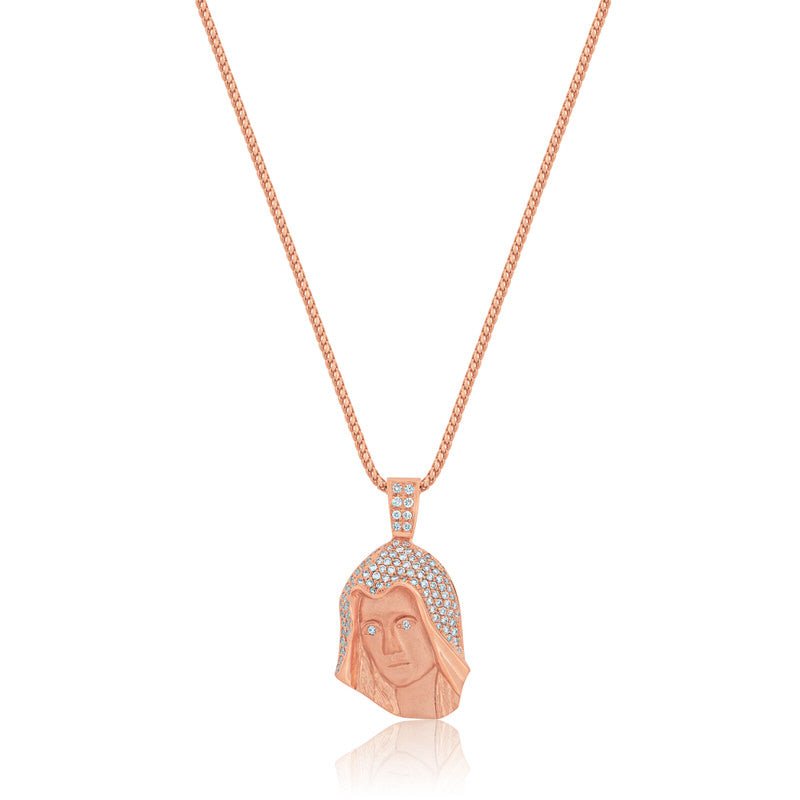 Micro Mary Piece (Fully Iced) (14K ROSE GOLD) - IF & Co. Custom Jewelers