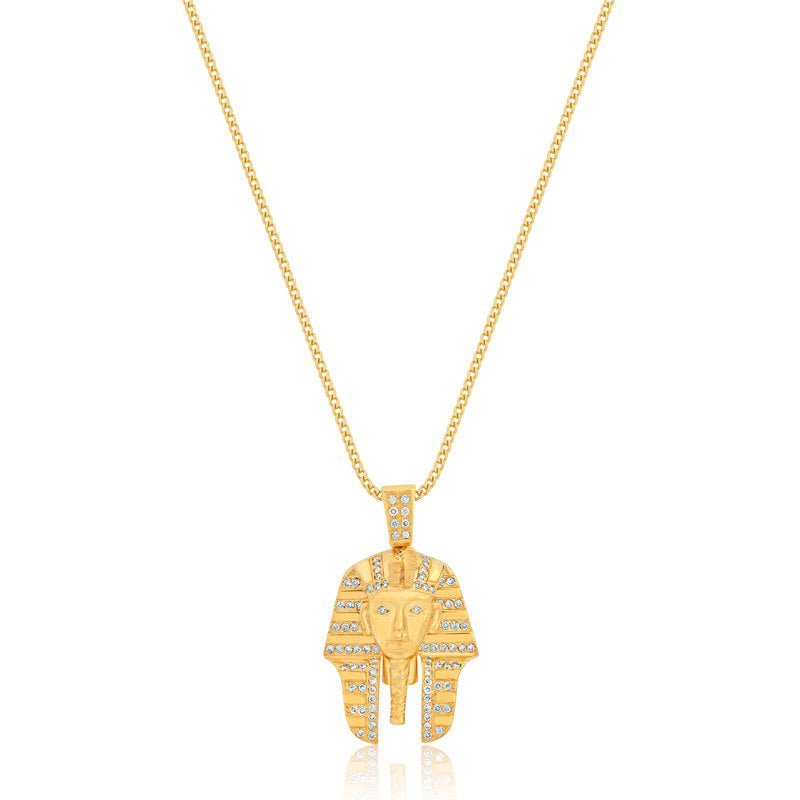 Micro Pharaoh Piece (Fully Iced) (14K YELLOW GOLD) - IF & Co. Custom Jewelers