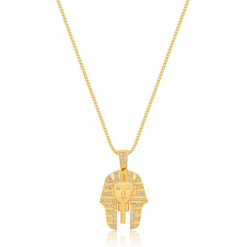 Micro Pharaoh Piece (Fully Iced) (14K YELLOW GOLD) - IF & Co. Custom Jewelers