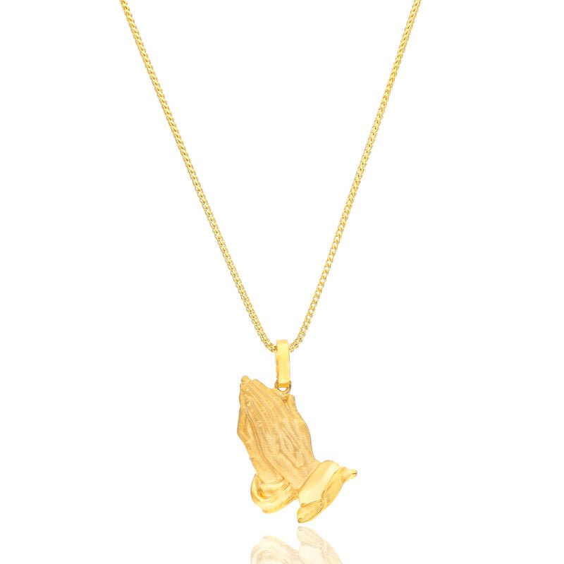 Micro Praying Hands Piece (Solid Gold) (14K YELLOW GOLD) - IF & Co. Custom Jewelers