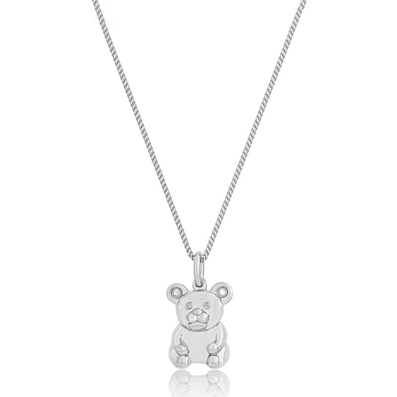 Gold Teddy Bear Necklace - Micro Rimmer Bear - IF &