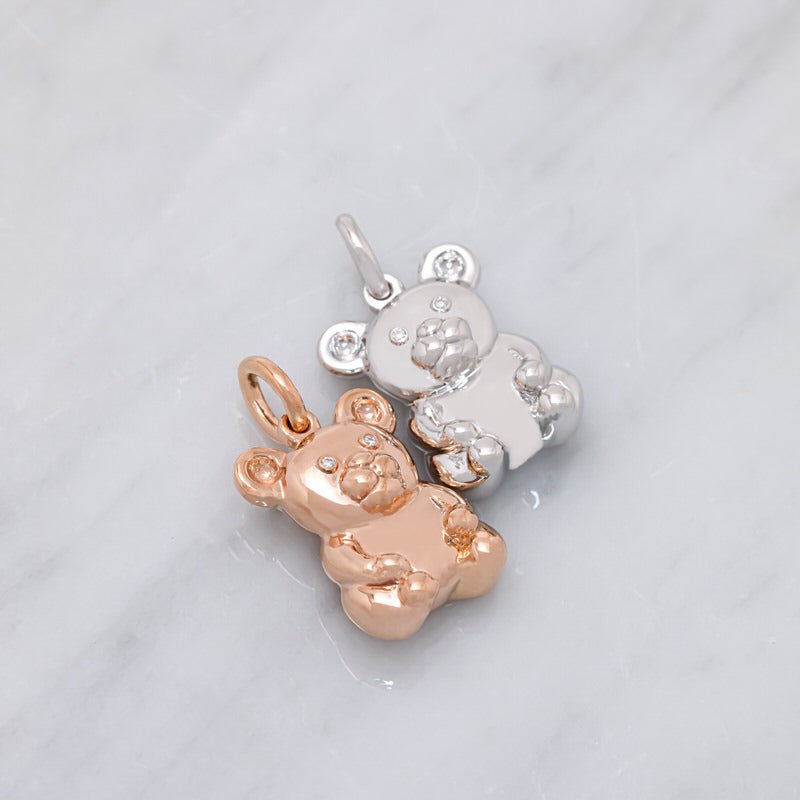 Yellow Gold Teddy Bear Pendant with Necklace | K by Krystyna