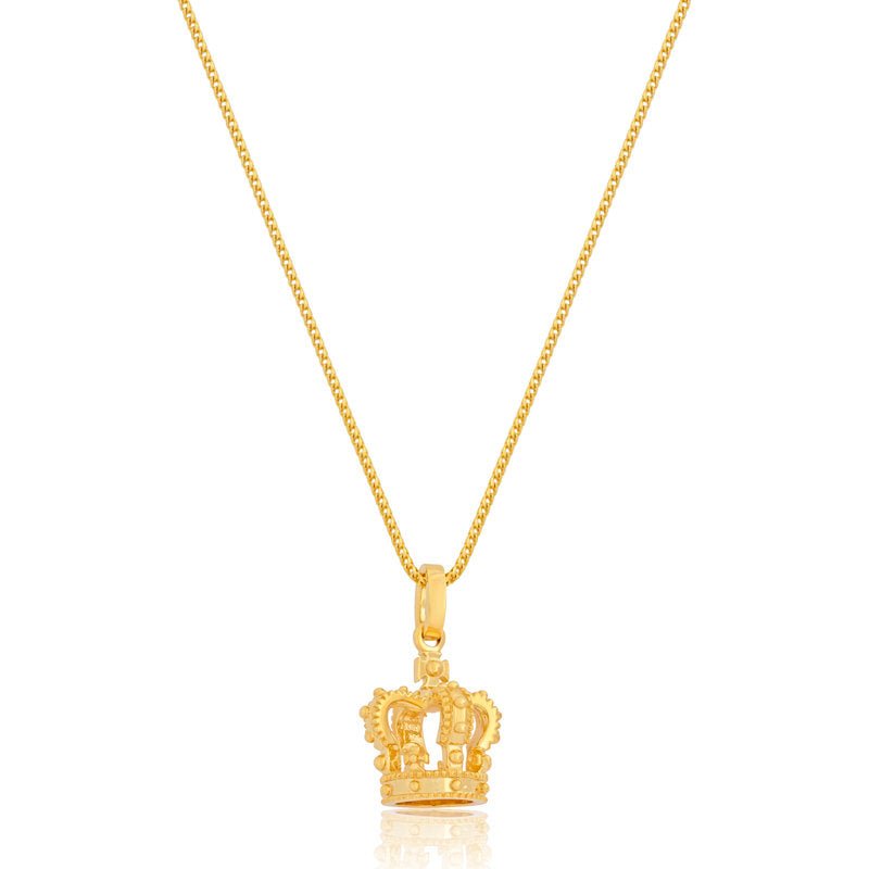 Micro Royal King's Crown Piece (Solid Gold) (14K YELLOW GOLD) - IF & Co. Custom Jewelers