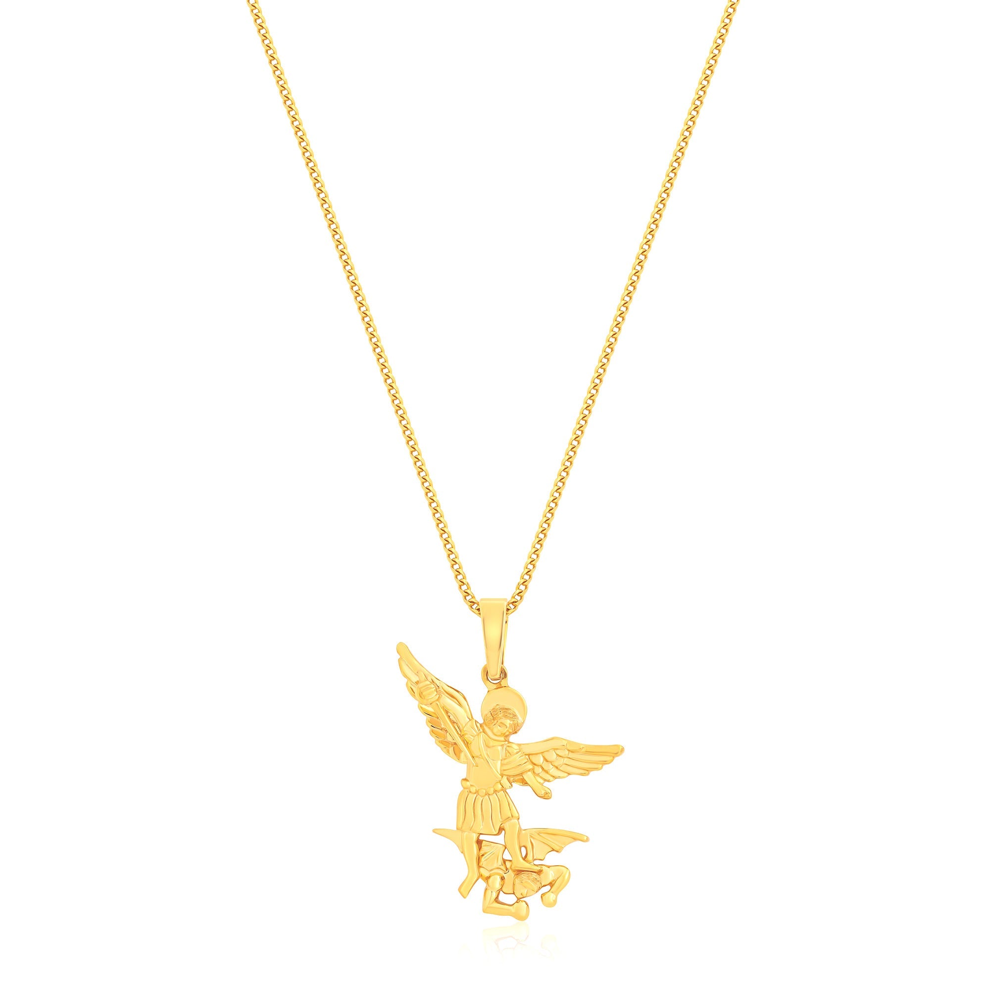 Micro Saint Michael Arch Angel Piece (Solid Gold) (14K YELLOW GOLD) - IF & Co. Custom Jewelers