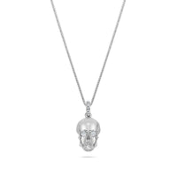 Micro Skull Piece (Partially Iced) (14K WHITE GOLD) - IF & Co. Custom Jewelers