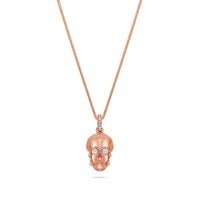 Micro Skull Piece (Partially Iced) (14K ROSE GOLD) - IF & Co. Custom Jewelers