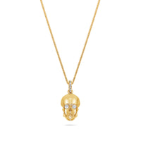 Micro Skull Piece (Partially Iced) (14K YELLOW GOLD) - IF & Co. Custom Jewelers