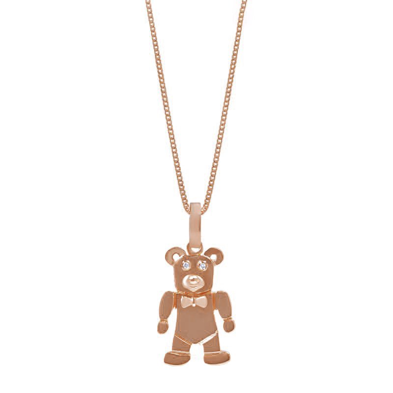sterling/gold plated mini pave bear necklace – Marlyn Schiff, LLC