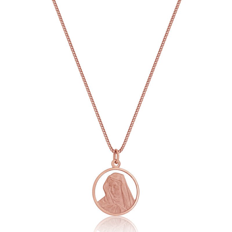 Micro Virgin Mary Medallion (14K ROSE GOLD) - IF & Co. Custom Jewelers