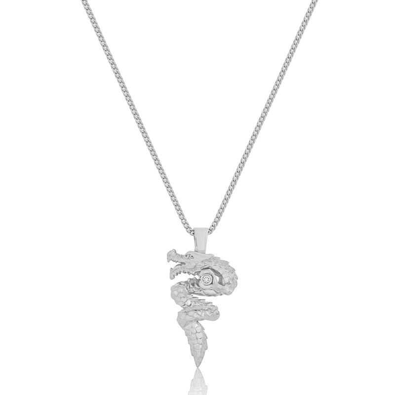 Milli Dragon Piece (Diamond Eye/Orb) (14K WHITE GOLD) - IF & Co. Custom Jewelers