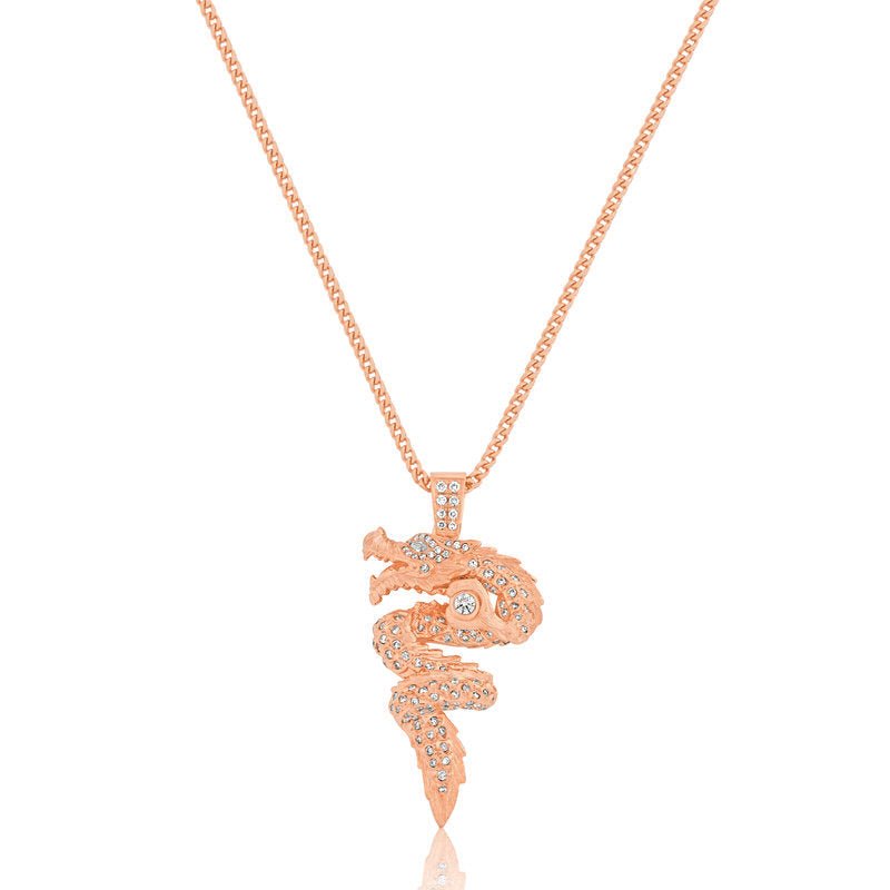 Milli Dragon Piece (Fully Iced) (14K ROSE GOLD) - IF & Co. Custom Jewelers