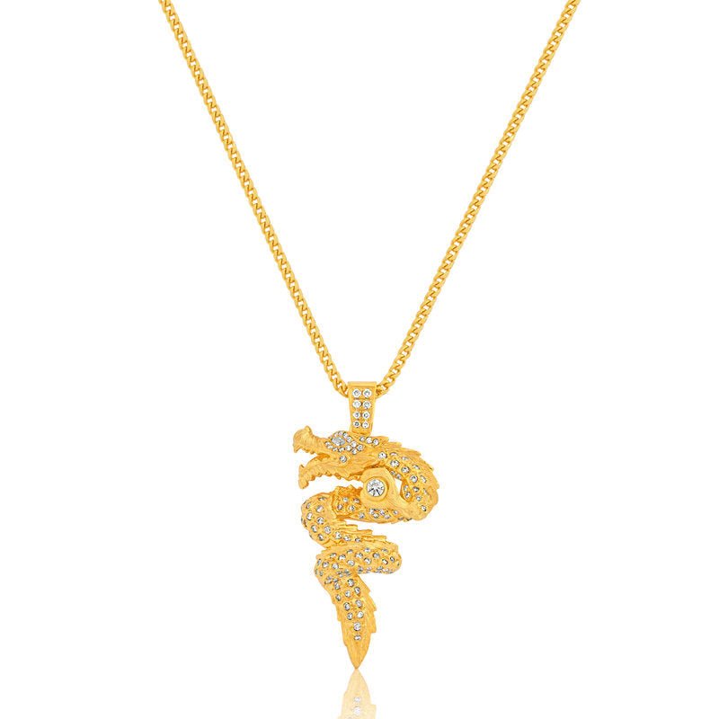Milli Dragon Piece (Fully Iced) (14K YELLOW GOLD) - IF & Co. Custom Jewelers