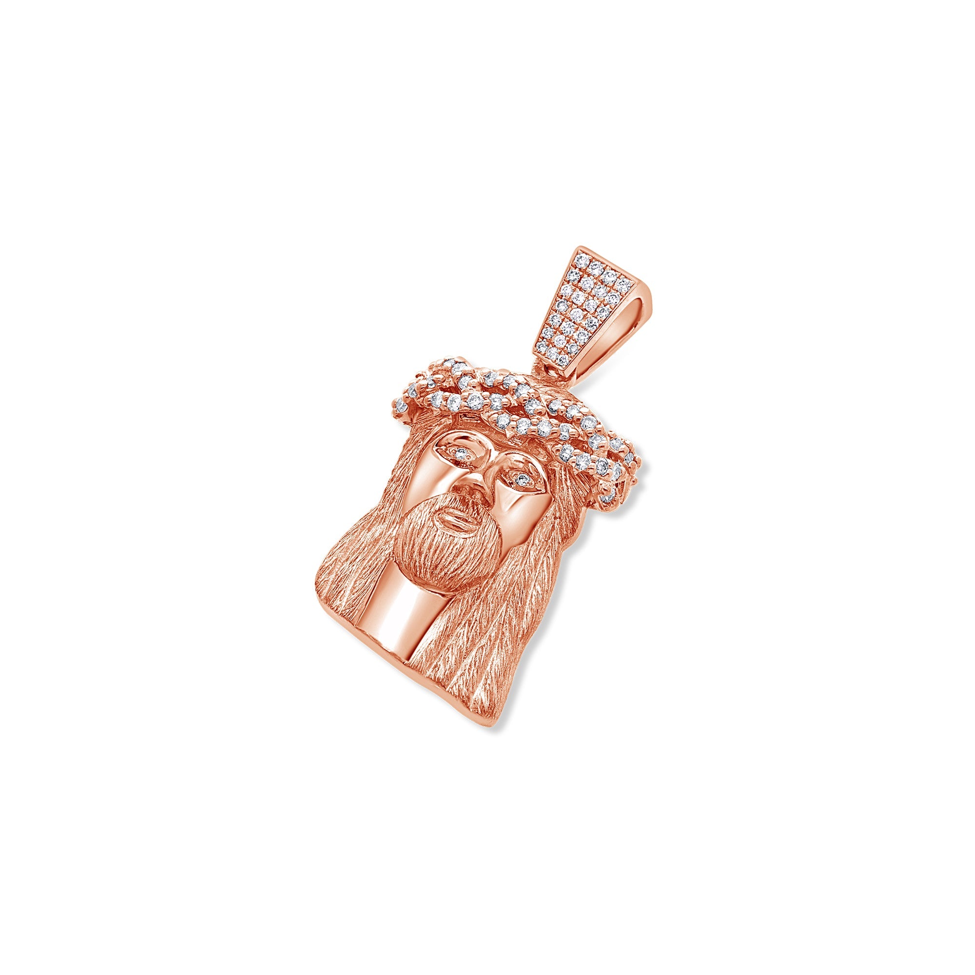 Milli Jesus Piece (Partially Iced) (14K ROSE GOLD) - IF & Co. Custom Jewelers