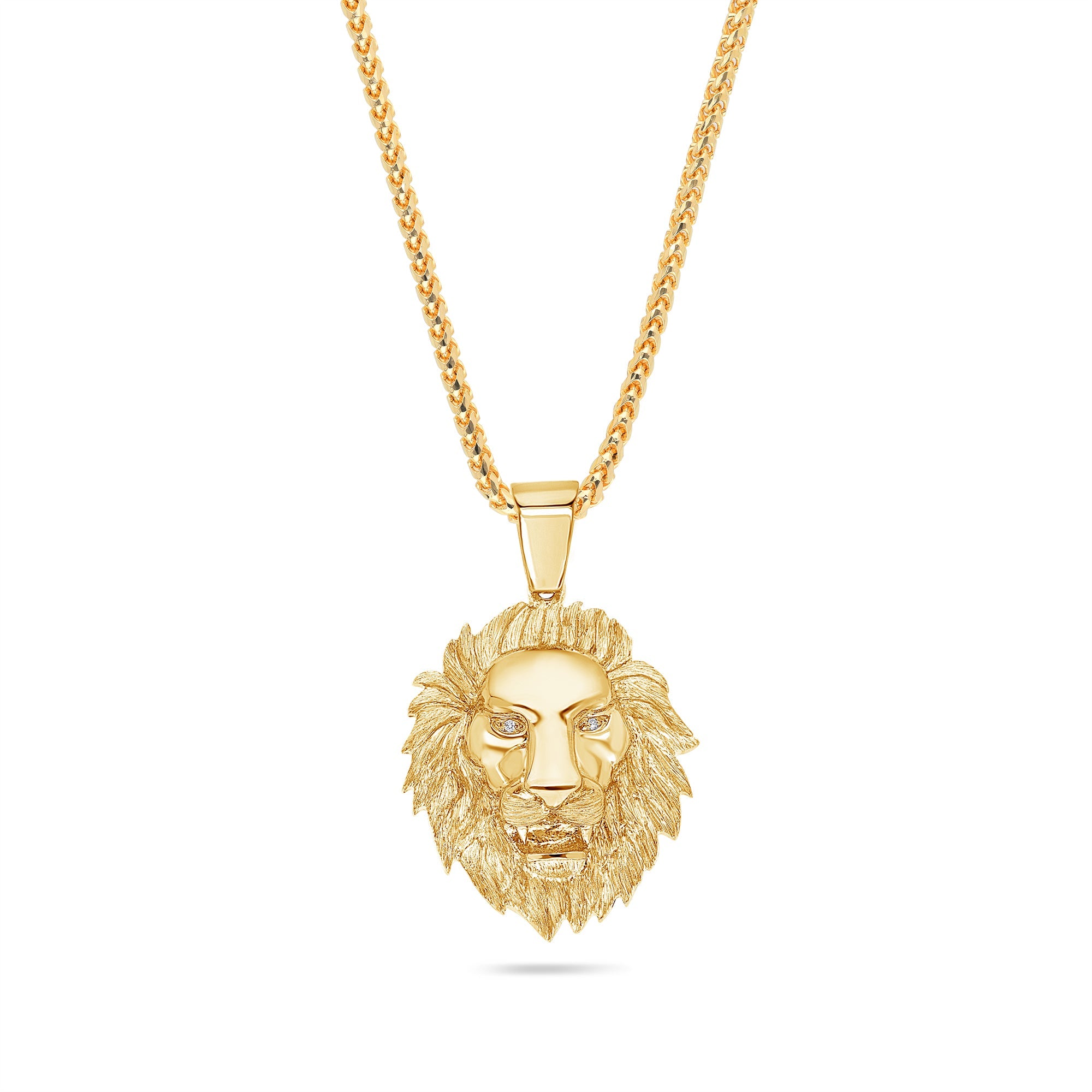 Milli Lion Piece (Diamond Eyes) (14K YELLOW GOLD) - IF & Co. Custom Jewelers