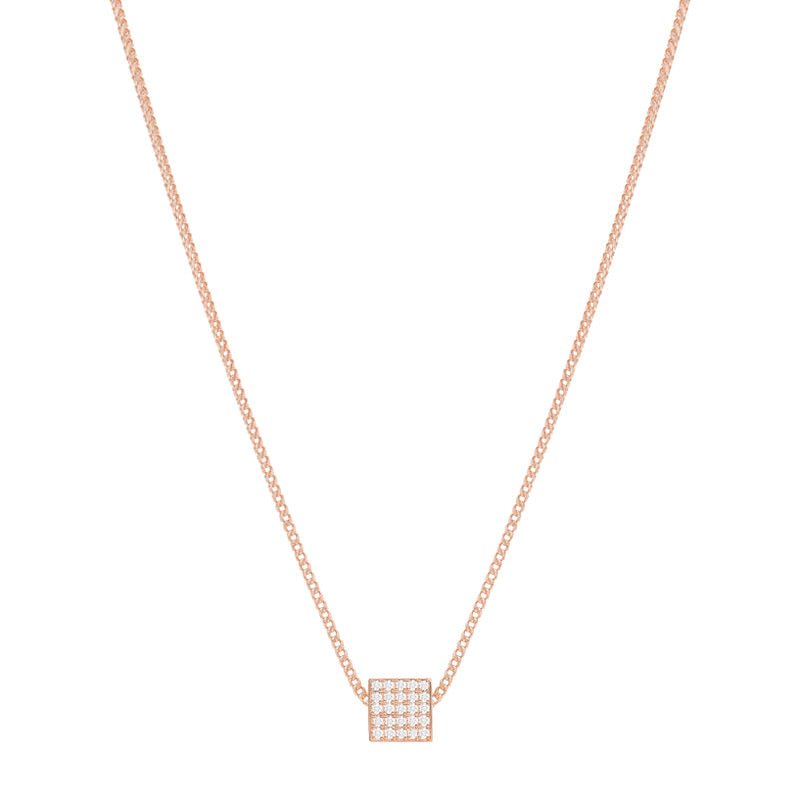 Mini Block Necklace (7mm) (18K ROSE GOLD) - IF & Co. Custom Jewelers
