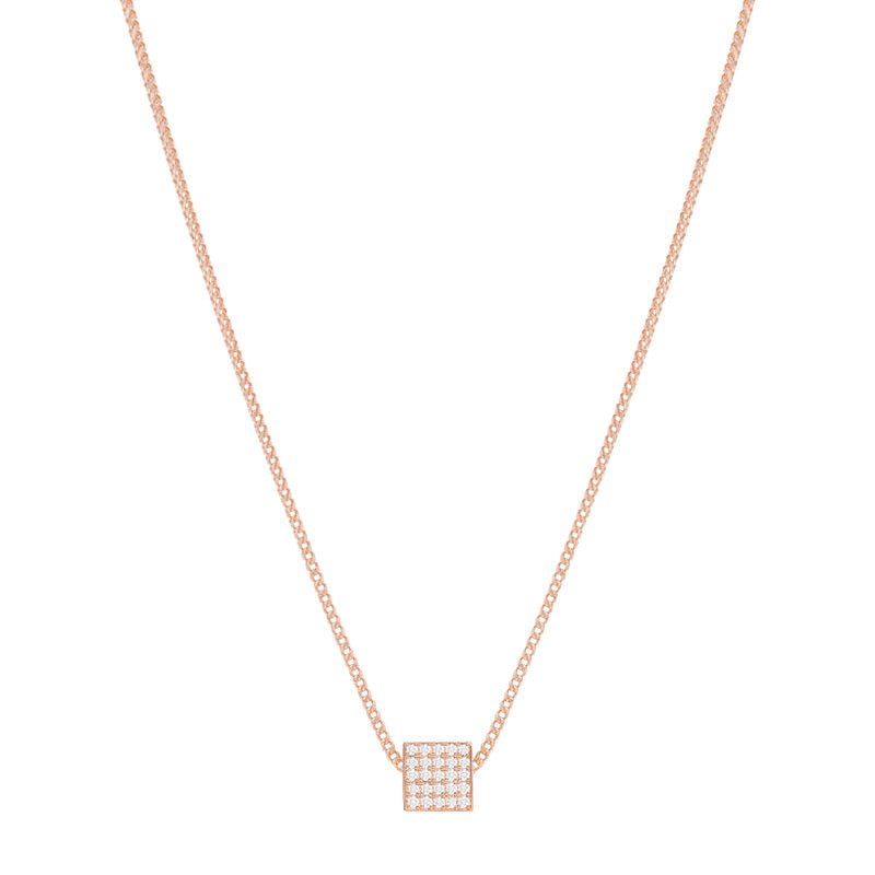 Mini Block Necklace (7mm) (18K ROSE GOLD) - IF & Co. Custom Jewelers