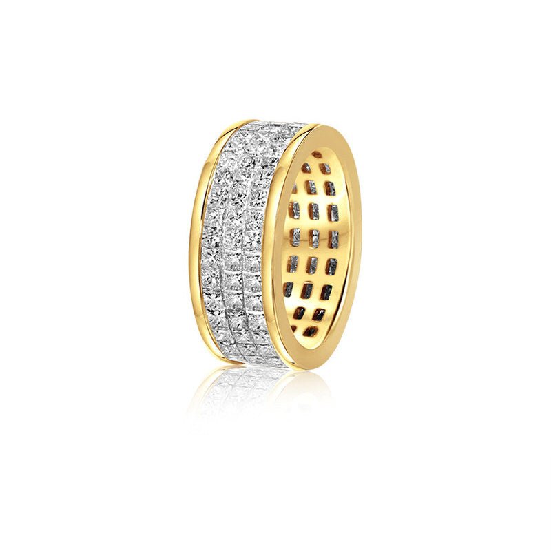 Monte Eternity Ring (3-Row) (18K YELLOW GOLD) - IF & Co. Custom Jewelers