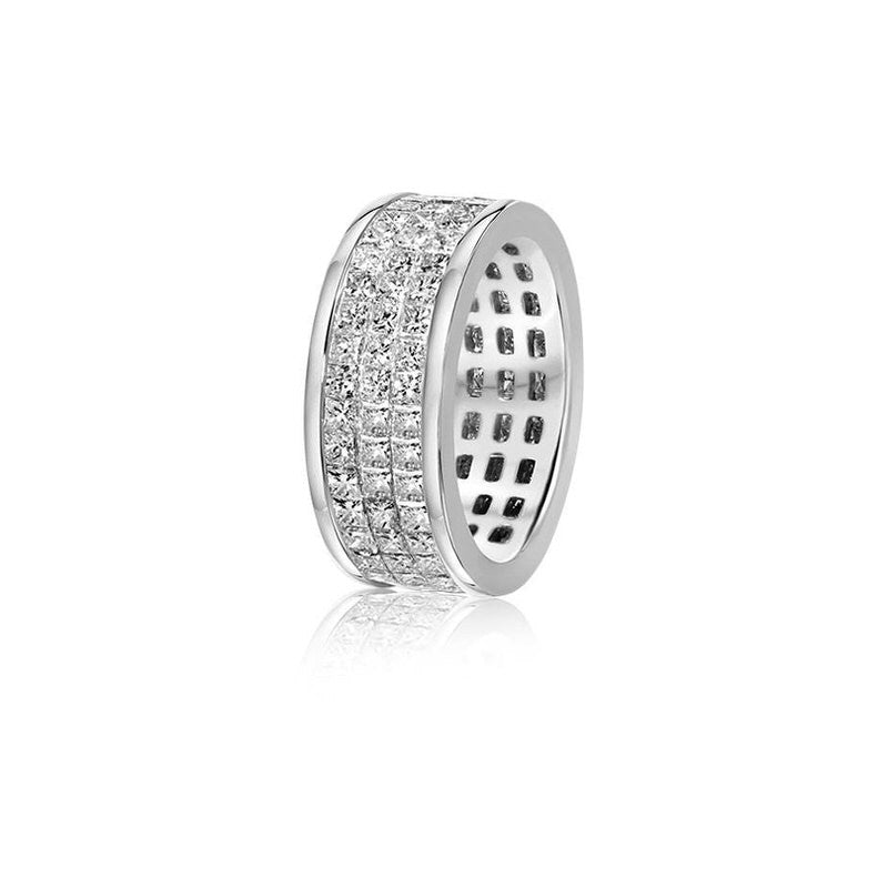 Monte Eternity Ring (3-Row) (18K WHITE GOLD) - IF & Co. Custom Jewelers