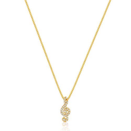Nano Clef Note Piece (Fully Iced) (14K YELLOW GOLD) - IF & Co. Custom Jewelers