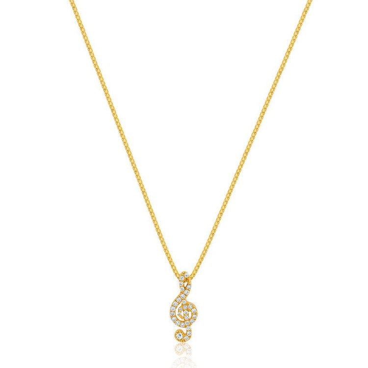 Nano Clef Note Piece (Fully Iced) (14K YELLOW GOLD) - IF & Co. Custom Jewelers