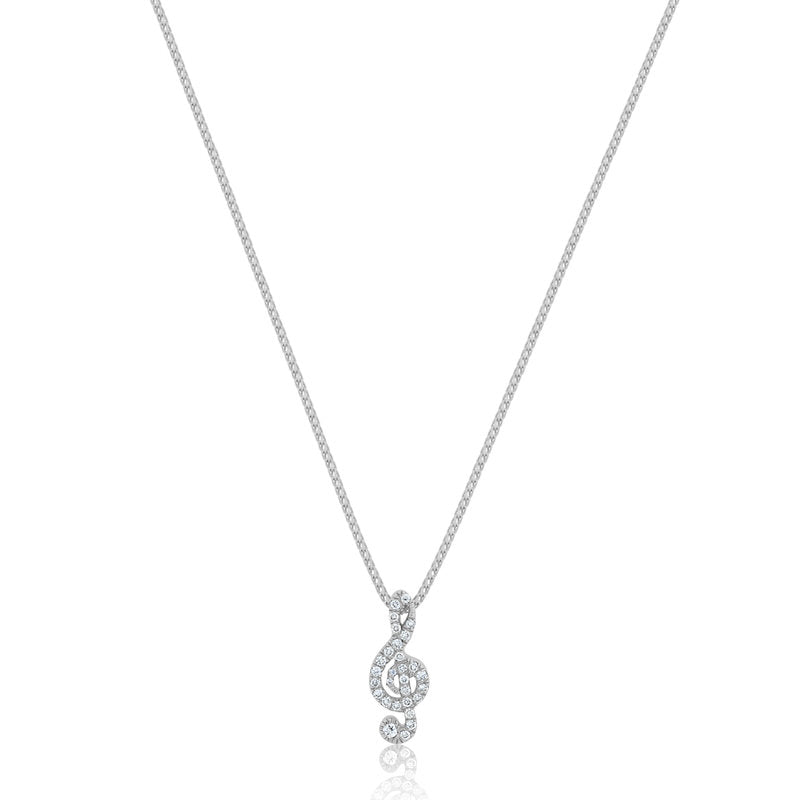 Nano Clef Note Piece (Fully Iced) (14K WHITE GOLD) - IF & Co. Custom Jewelers