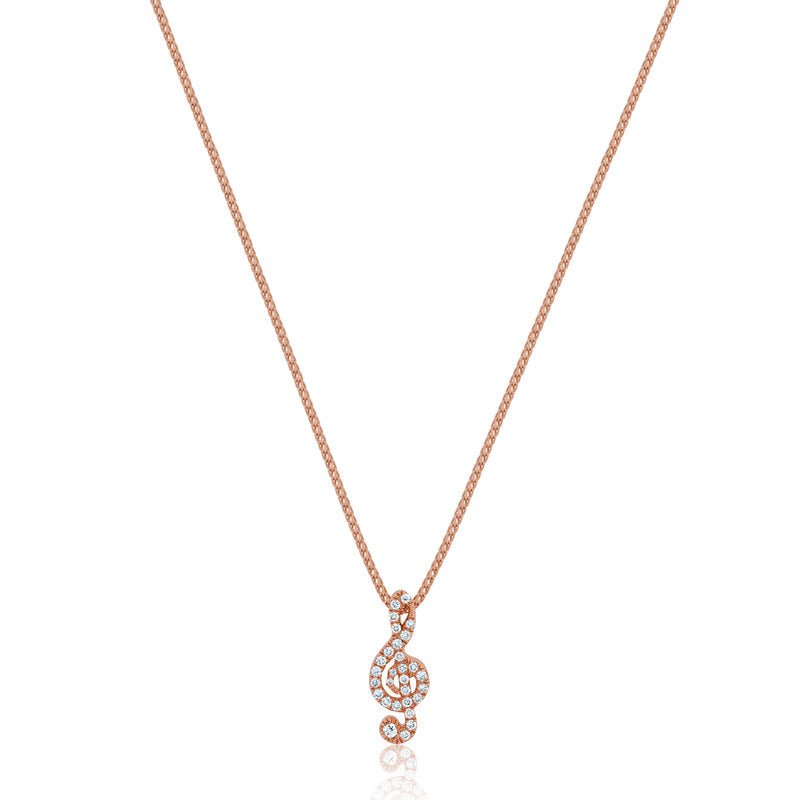 Nano Clef Note Piece (Fully Iced) (14K ROSE GOLD) - IF & Co. Custom Jewelers