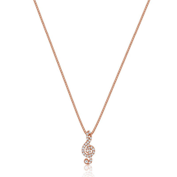 Nano Clef Note Piece (Fully Iced) (14K ROSE GOLD) - IF & Co. Custom Jewelers
