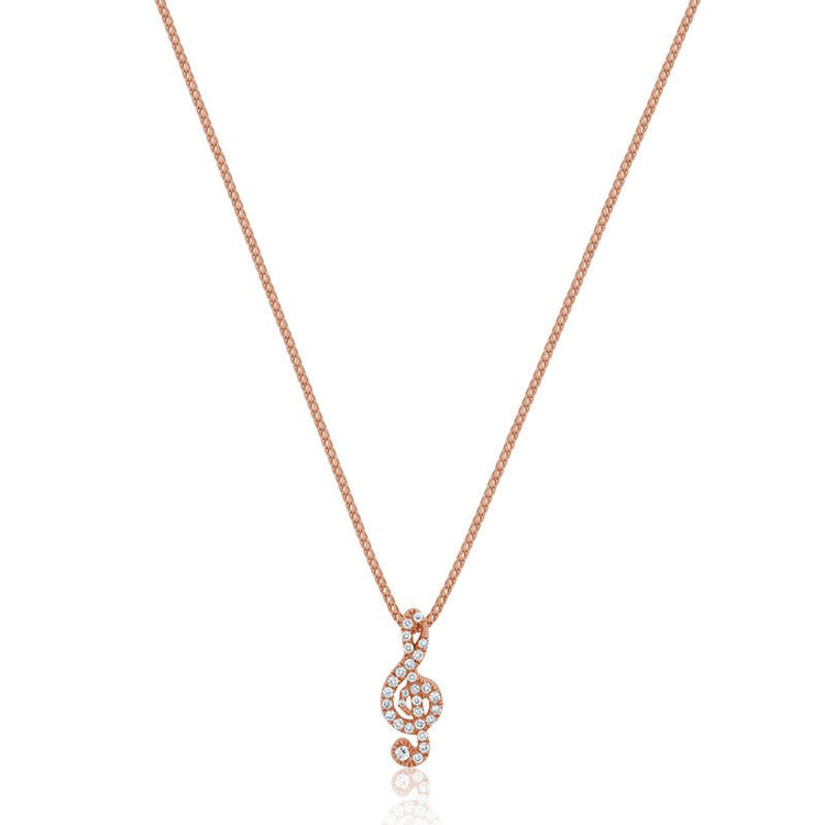 Nano Clef Note Piece (Fully Iced) (14K ROSE GOLD) - IF & Co. Custom Jewelers