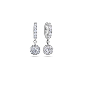 Nano Hanging Orb Hoop Earrings (18K WHITE GOLD) - IF & Co. Custom Jewelers