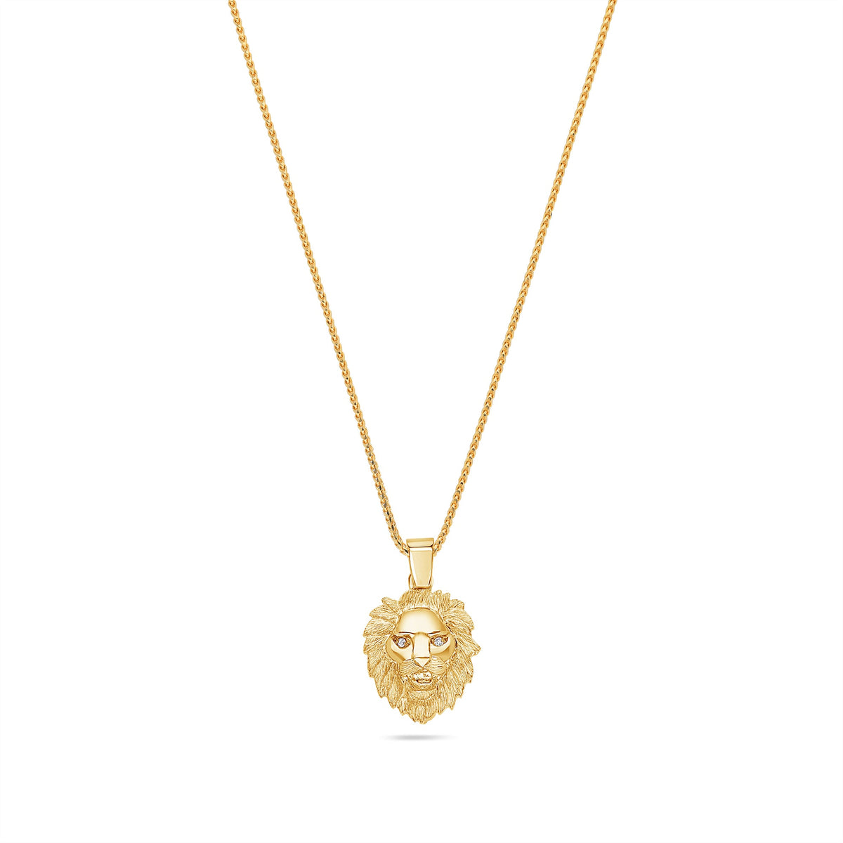 Nano Lion Piece (Diamond Eyes) (14K YELLOW GOLD) - IF & Co. Custom Jewelers
