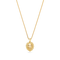 Nano Lion Piece (Diamond Eyes) (14K YELLOW GOLD) - IF & Co. Custom Jewelers